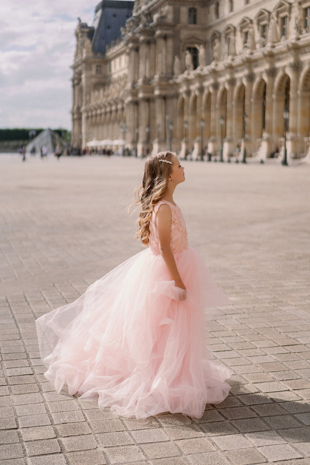 Peach Embroidered Dress