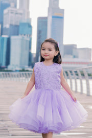 Purple flower girl tutu dress with sequins