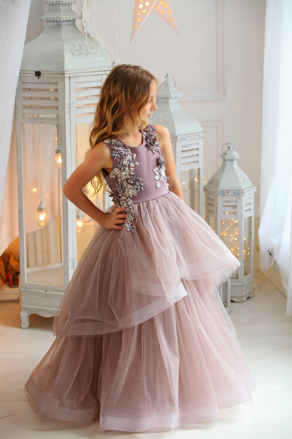 Flower girl 2025 dresses in purple