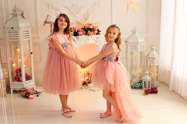 children's dress - princess dress - tulle dress - tulle skirt - children's clothes - wedding dress - pink dress 