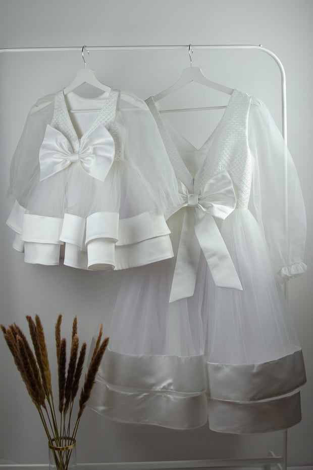 children's dress - princess dress - tulle dress - tulle skirt - children's clothes - wedding dress - white dress 