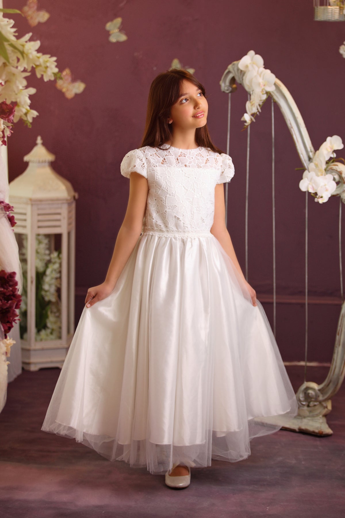 Buy AMK Girls First Communion Dress - Baptism Holy Communion Fancy Flower  Girl White Dress Online at desertcartINDIA