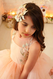 floor-length girl dress with floral embellishment for special occasions