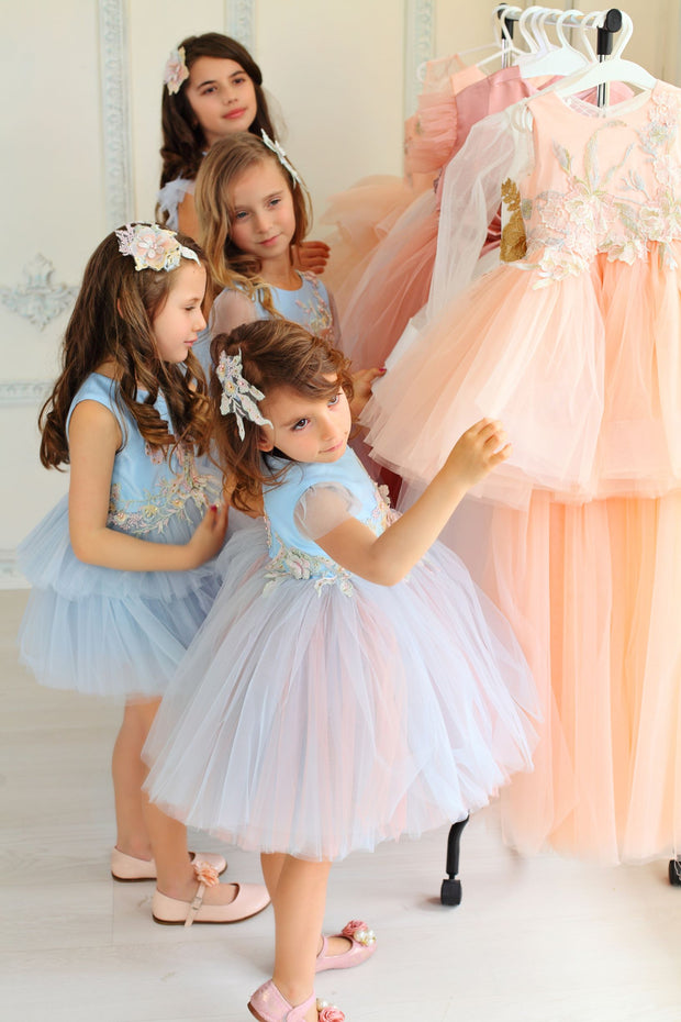 girls dress up ready for birthday party