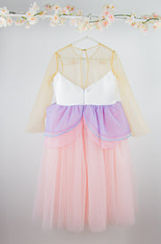 Customised tulle girl dress with unicorn details