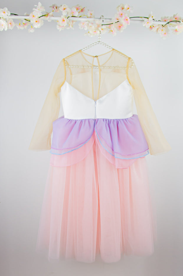 Customised tulle girl dress with unicorn details