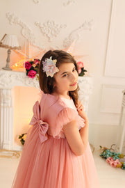 pastel oink girl dress with bow on the back