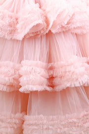 Pink fancy girl dress with multi-layer tulle skirt-Girl dress for special occasions