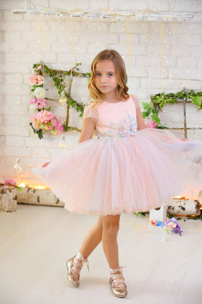 pink tulle girl dress for special occasions