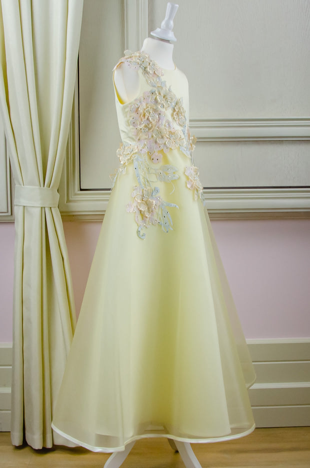 Pastel yellow flower girl dresses hotsell